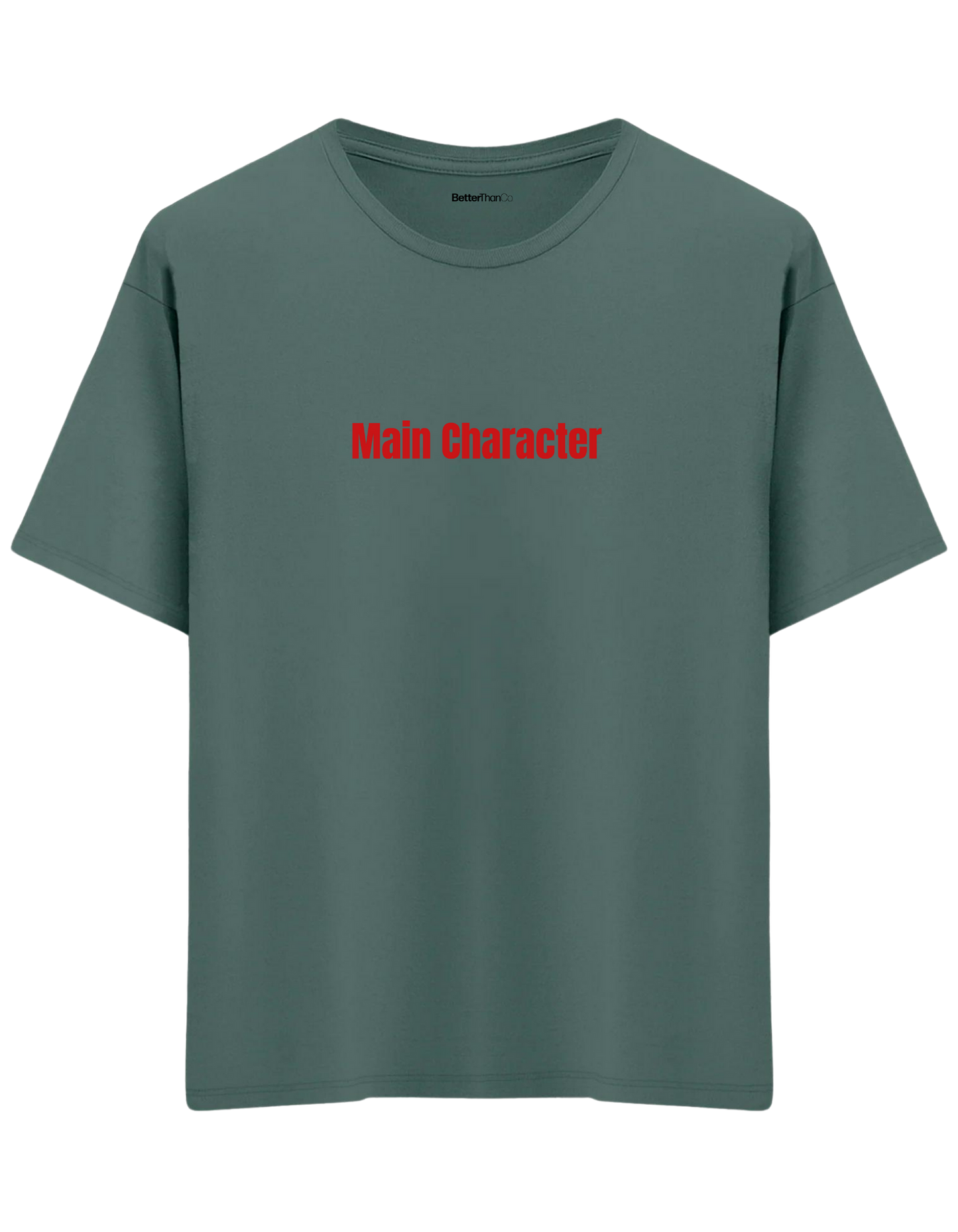 Main Character Baskılı Bisiklet Yaka Oversize T-shirt