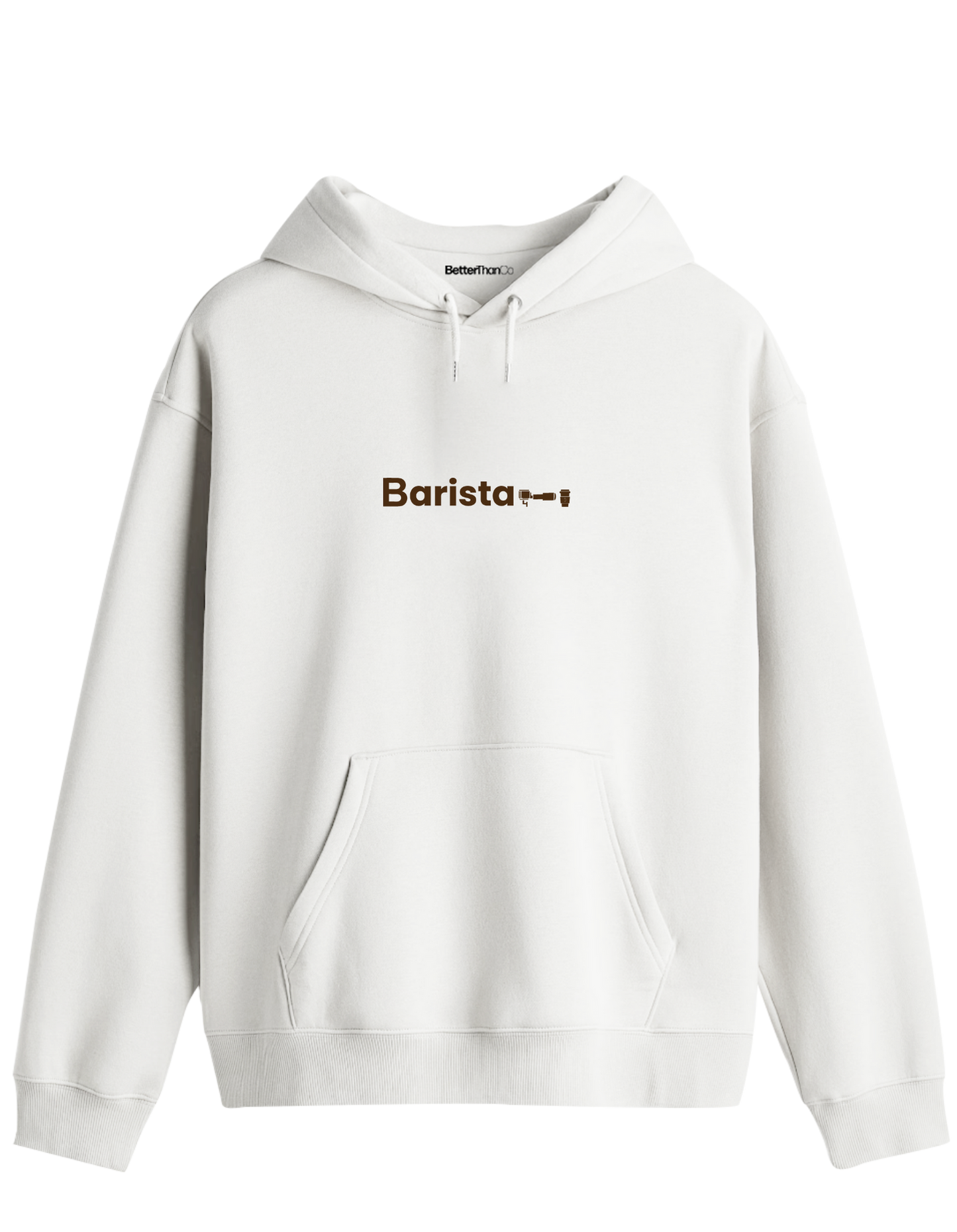 Barista Baskılı Unisex Kapüşonlu Yaka Hoodie