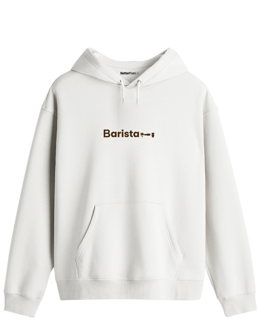 Barista Baskılı Unisex Kapüşonlu Yaka Hoodie