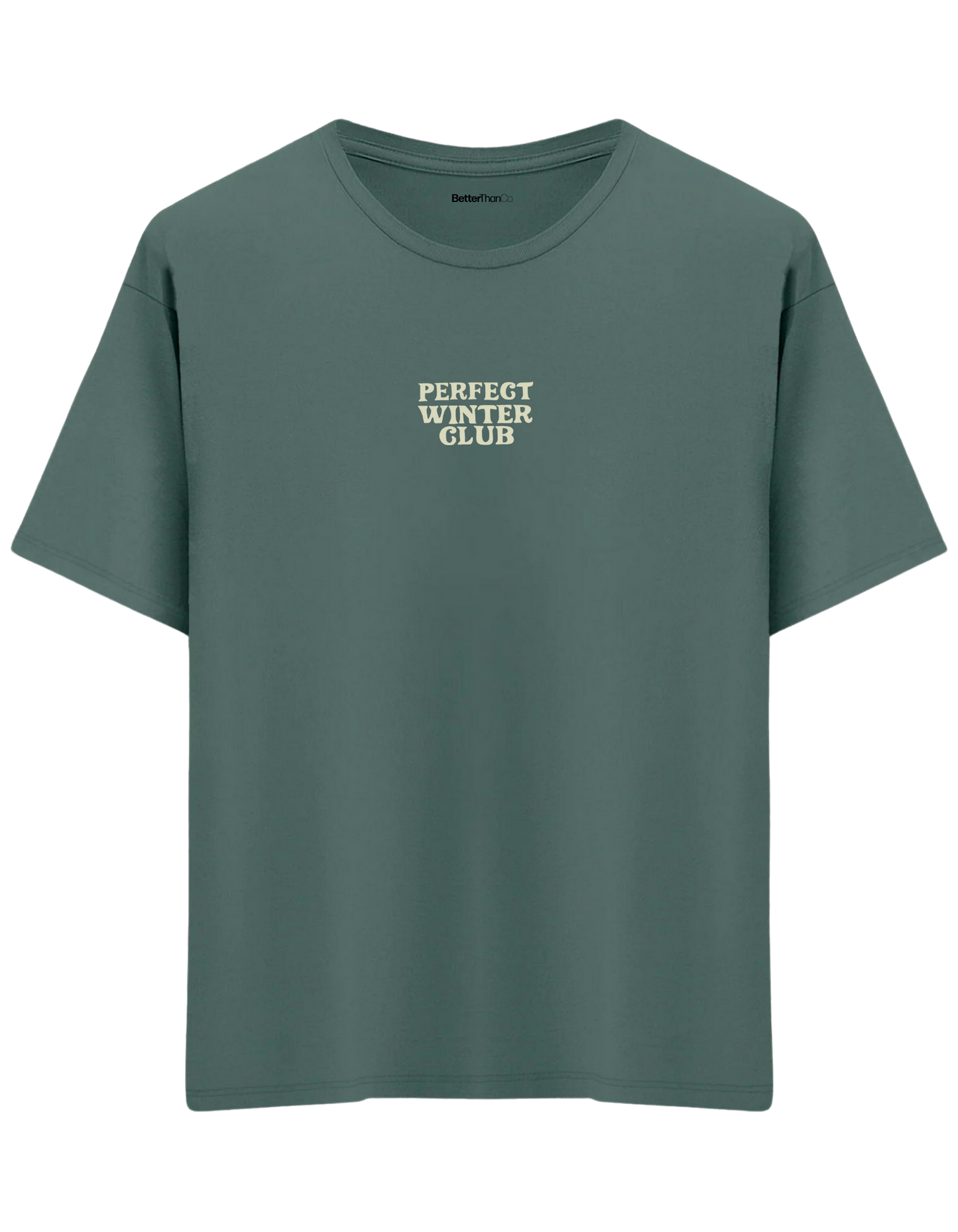 Winter Club Baskılı Bisiklet Yaka Oversize T-shirt