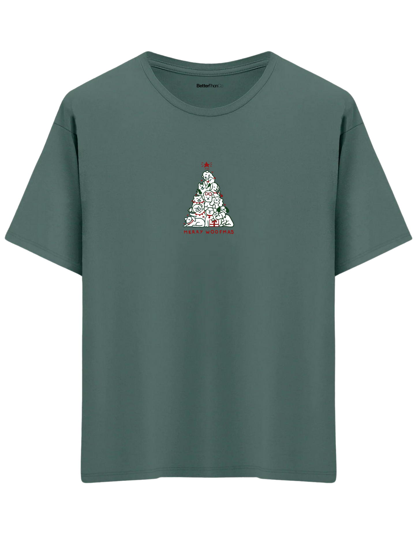 Woofmas Baskılı Bisiklet Yaka Oversize T-shirt