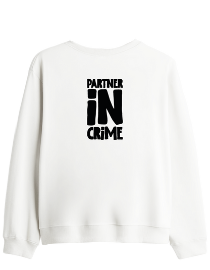 Partner in Crime Baskılı Bisiklet Yaka Sweatshirt