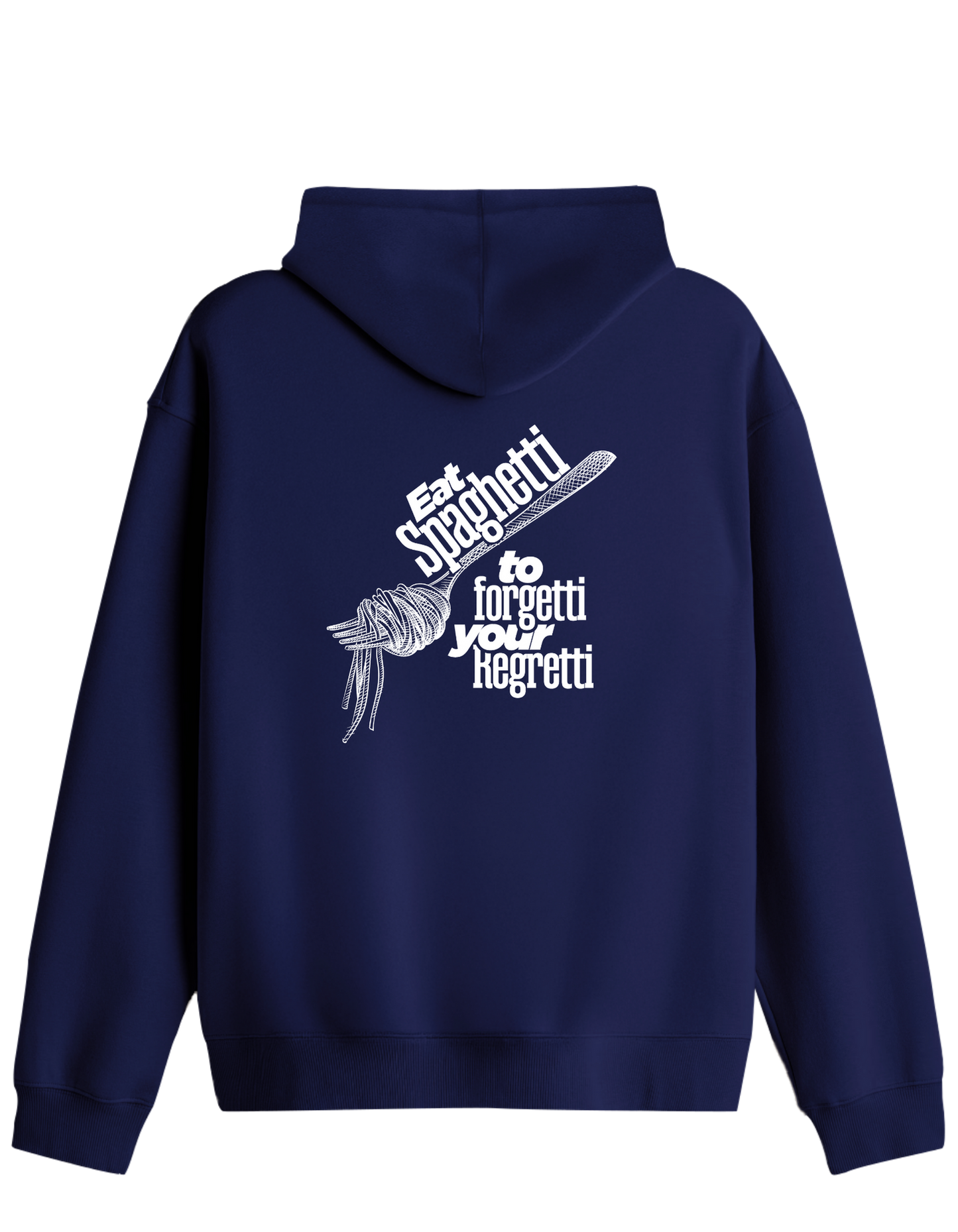 Spaghetti Baskılı Unisex Kapüşonlu Yaka Hoodie