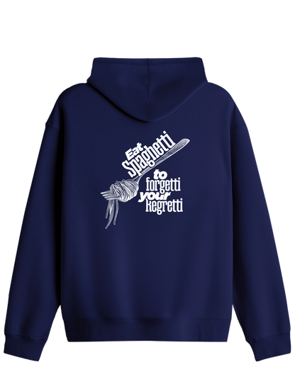 Spaghetti Baskılı Unisex Kapüşonlu Yaka Hoodie
