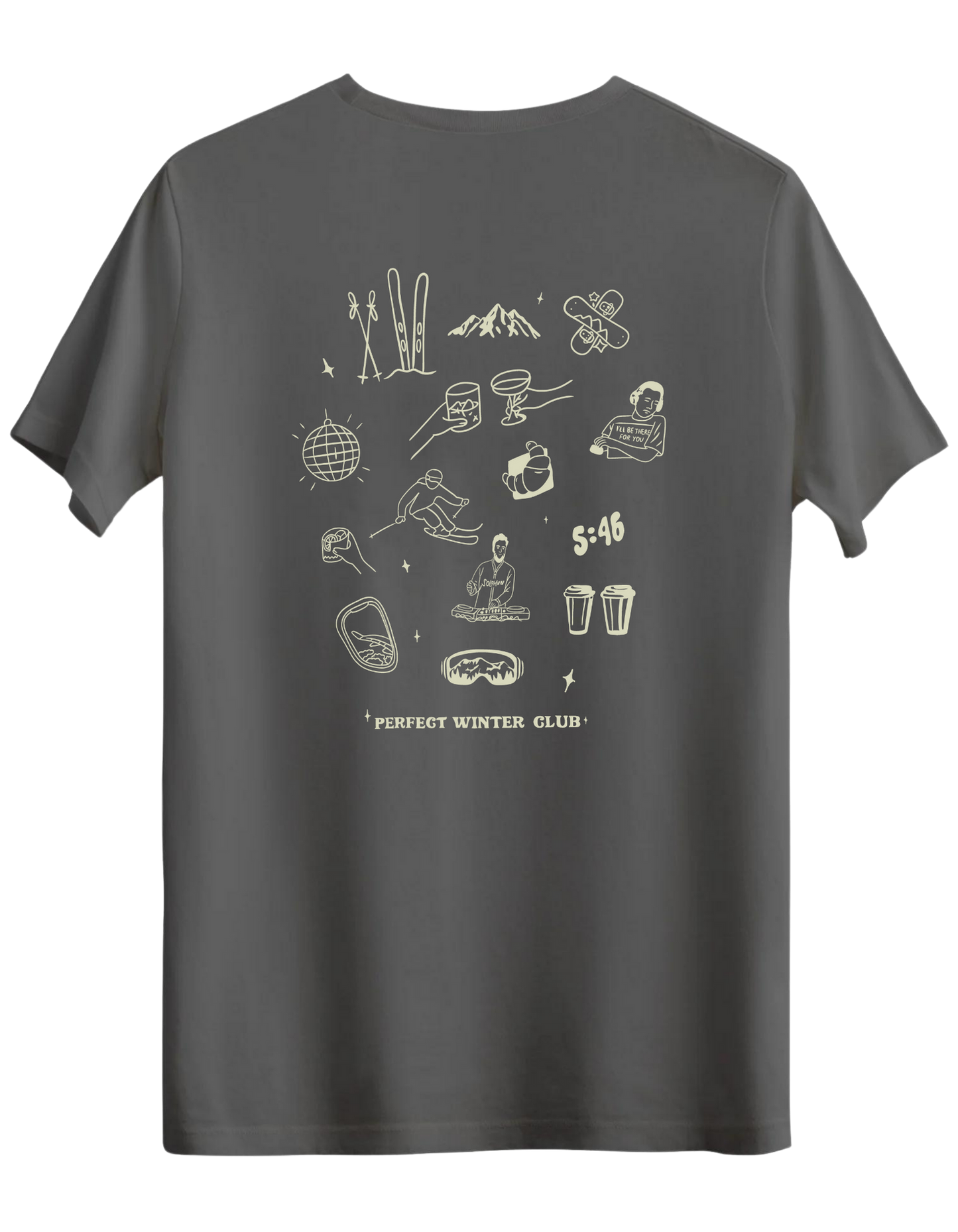 Winter Club Baskılı Bisiklet Yaka Regular T-shirt