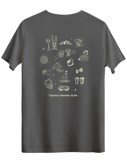 Winter Club Baskılı Bisiklet Yaka Regular T-shirt