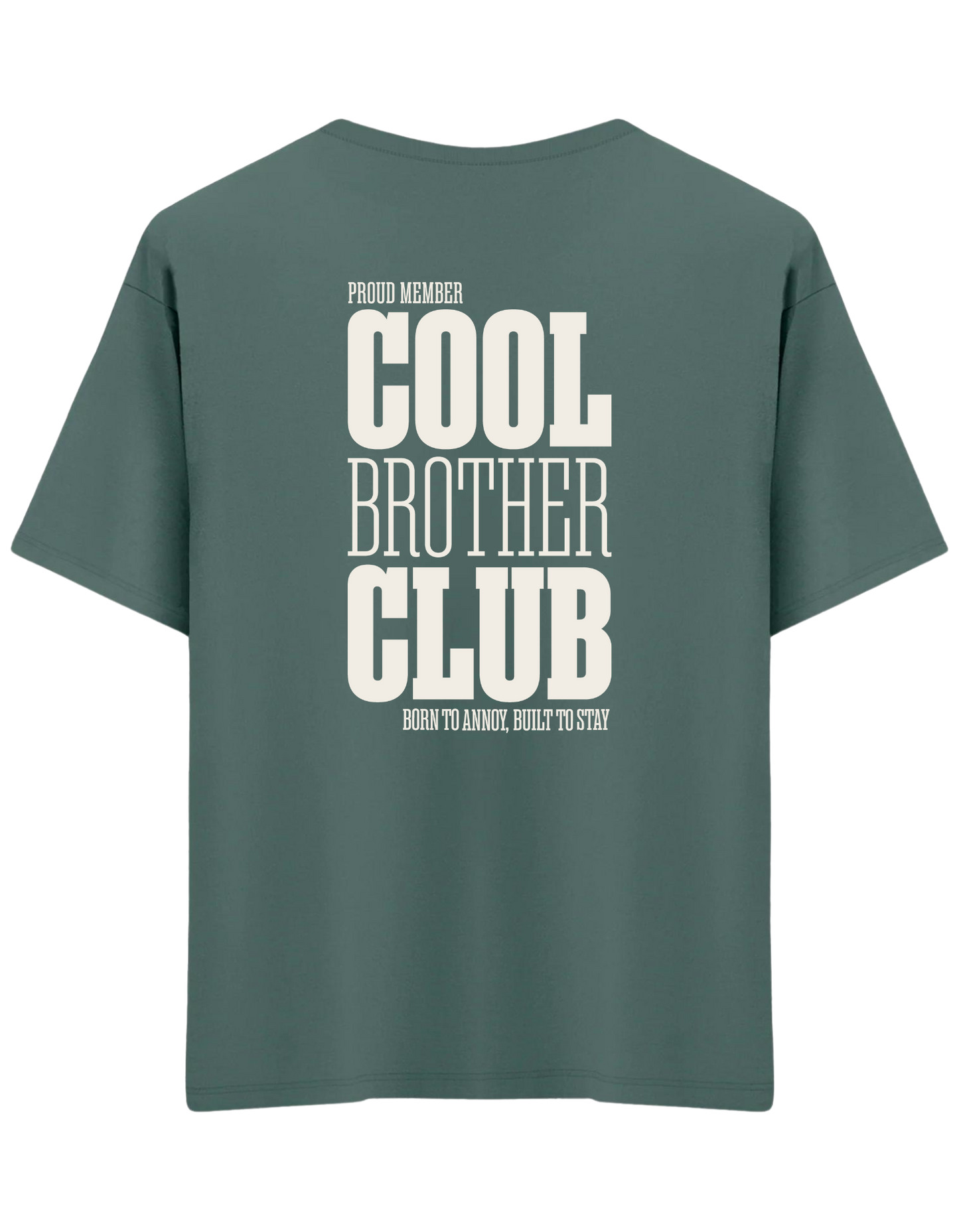 Cool Brother Club Baskılı Bisiklet Yaka Oversize T-shirt