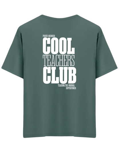 Cool Teachers Club Baskılı Bisiklet Yaka Oversize T-shirt