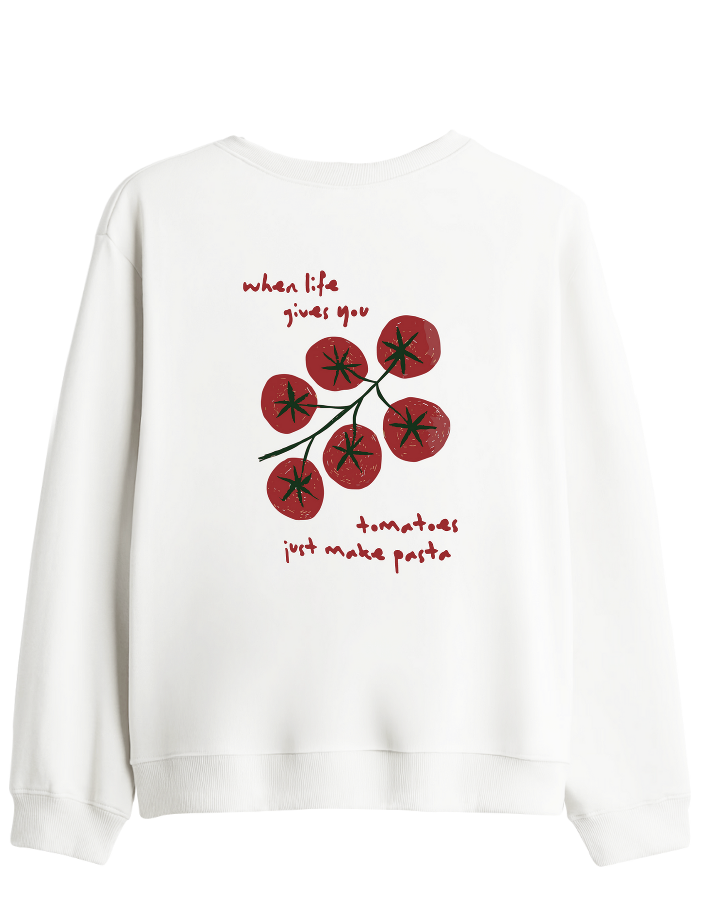 Tomatoes Baskılı Bisiklet Yaka Sweatshirt