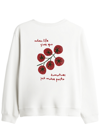 Tomatoes Baskılı Bisiklet Yaka Sweatshirt
