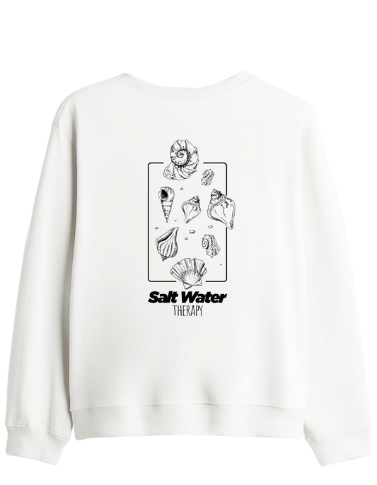 Salt Water Baskılı Bisiklet Yaka Sweatshirt