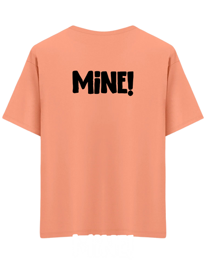 Mine! Baskılı Bisiklet Yaka Oversize T-shirt
