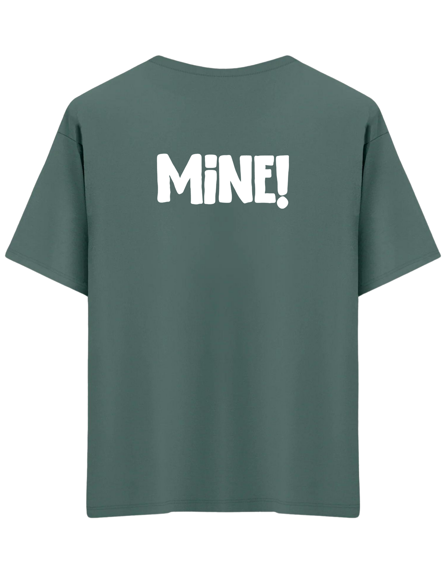 Mine! Baskılı Bisiklet Yaka Oversize T-shirt