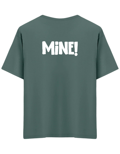 Mine! Baskılı Bisiklet Yaka Oversize T-shirt