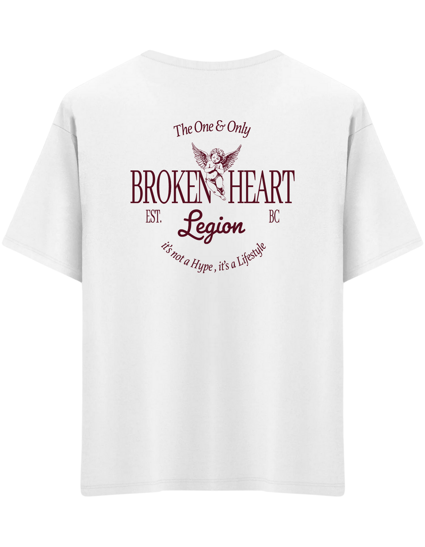 Broken Heart Baskılı Bisiklet Yaka Oversize T-shirt
