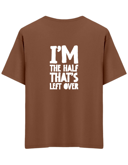 That's Left Over Baskılı Bisiklet Yaka Oversize T-shirt