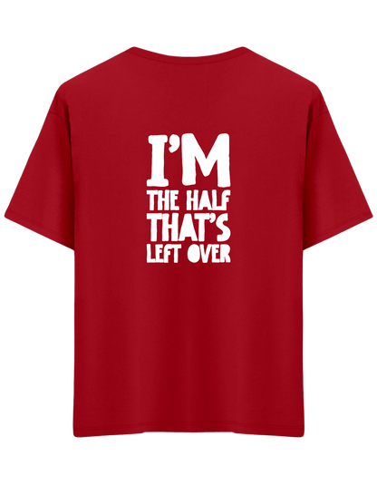 That's Left Over Baskılı Bisiklet Yaka Oversize T-shirt