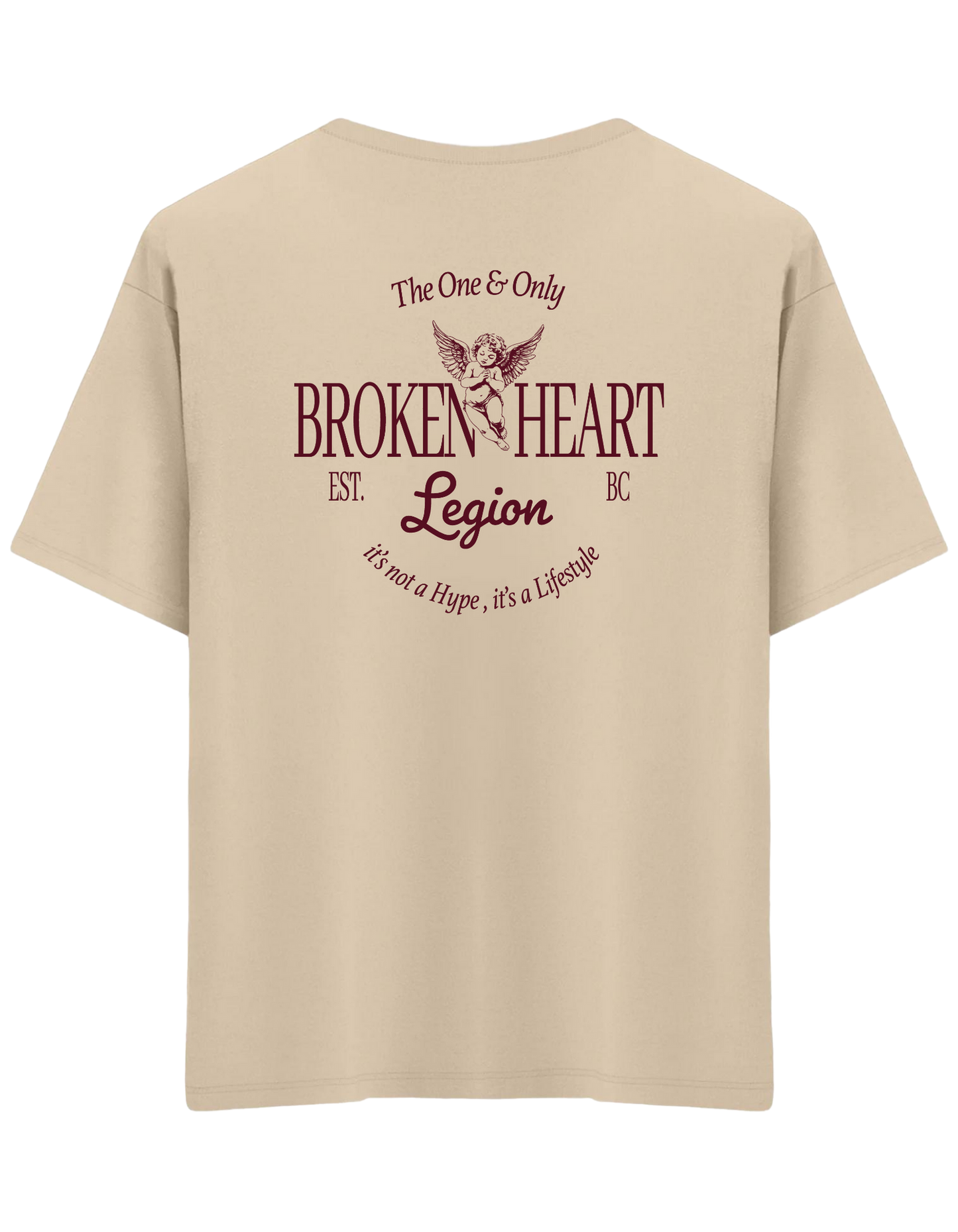 Broken Heart Baskılı Bisiklet Yaka Oversize T-shirt