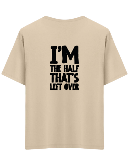 That's Left Over Baskılı Bisiklet Yaka Oversize T-shirt