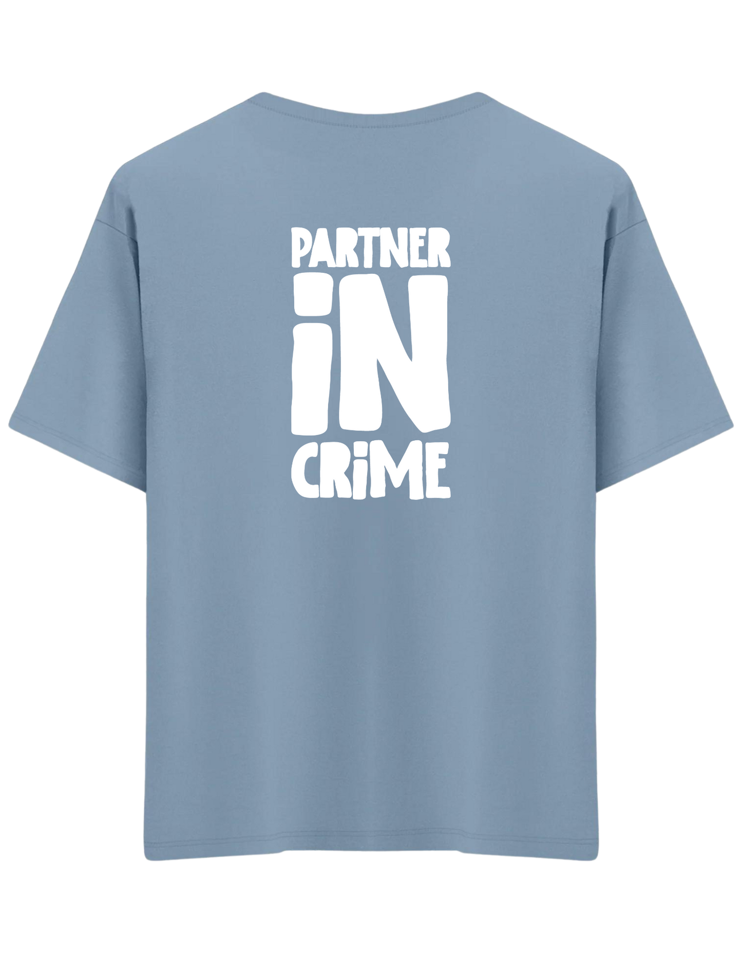 Partner in Crime Baskılı Bisiklet Yaka Oversize T-shirt