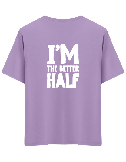 The Better Half Baskılı Bisiklet Yaka Oversize T-shirt