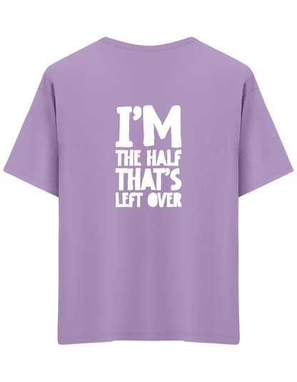 That's Left Over Baskılı Bisiklet Yaka Oversize T-shirt