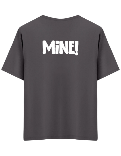 Mine! Baskılı Bisiklet Yaka Oversize T-shirt