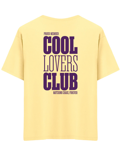Cool Lovers Baskılı Bisiklet Yaka Oversize T-shirt