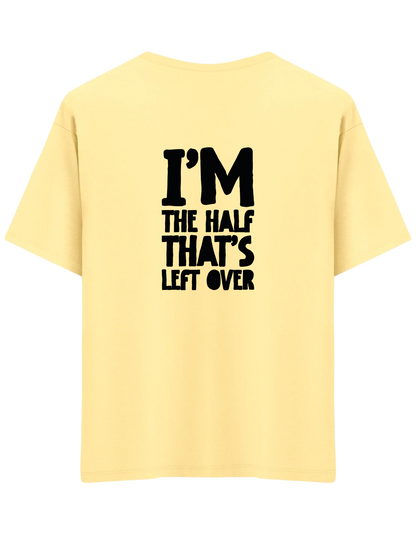 That's Left Over Baskılı Bisiklet Yaka Oversize T-shirt