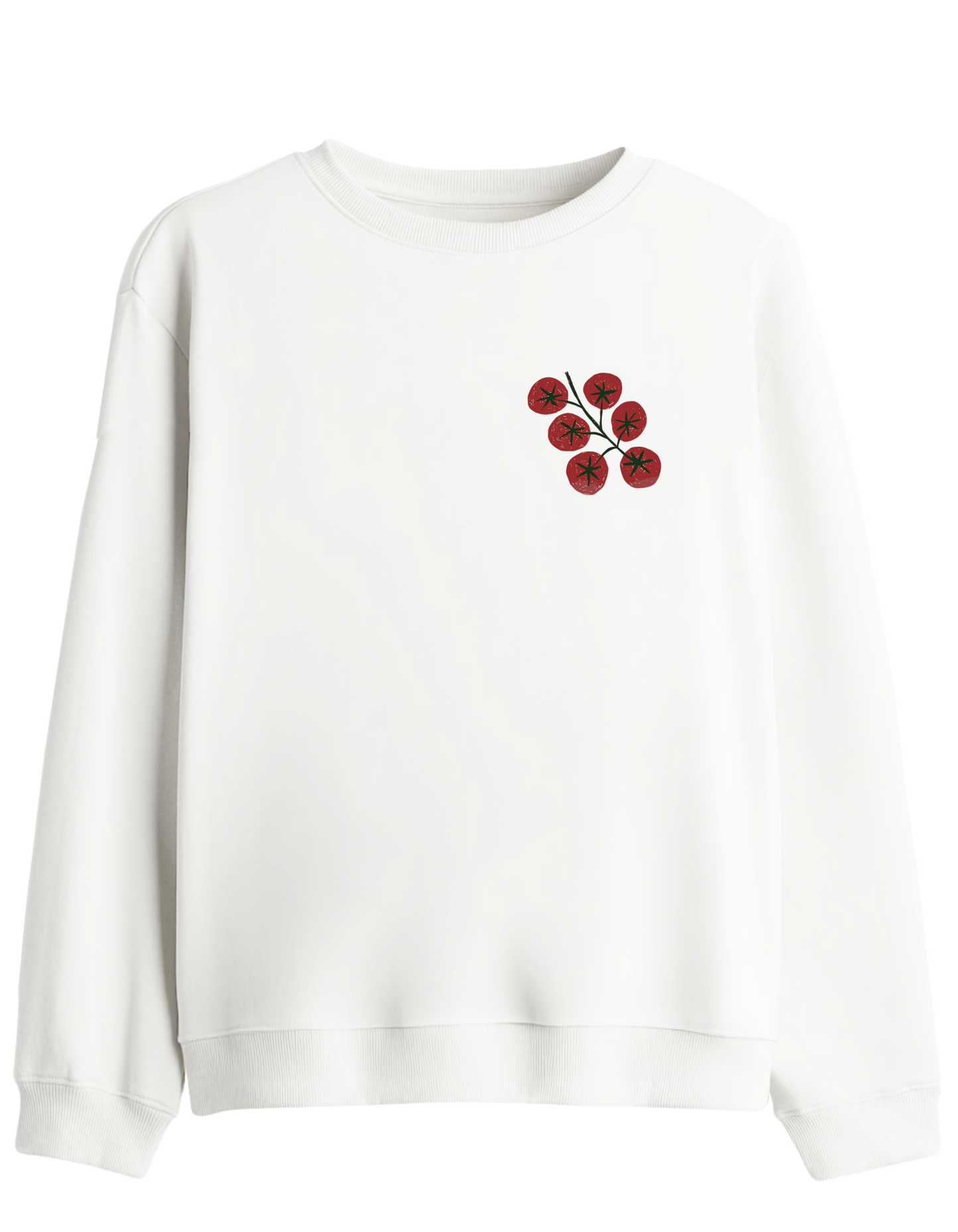 Tomatoes Baskılı Bisiklet Yaka Sweatshirt
