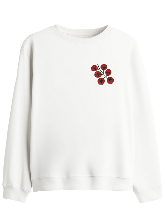 Tomatoes Baskılı Bisiklet Yaka Sweatshirt