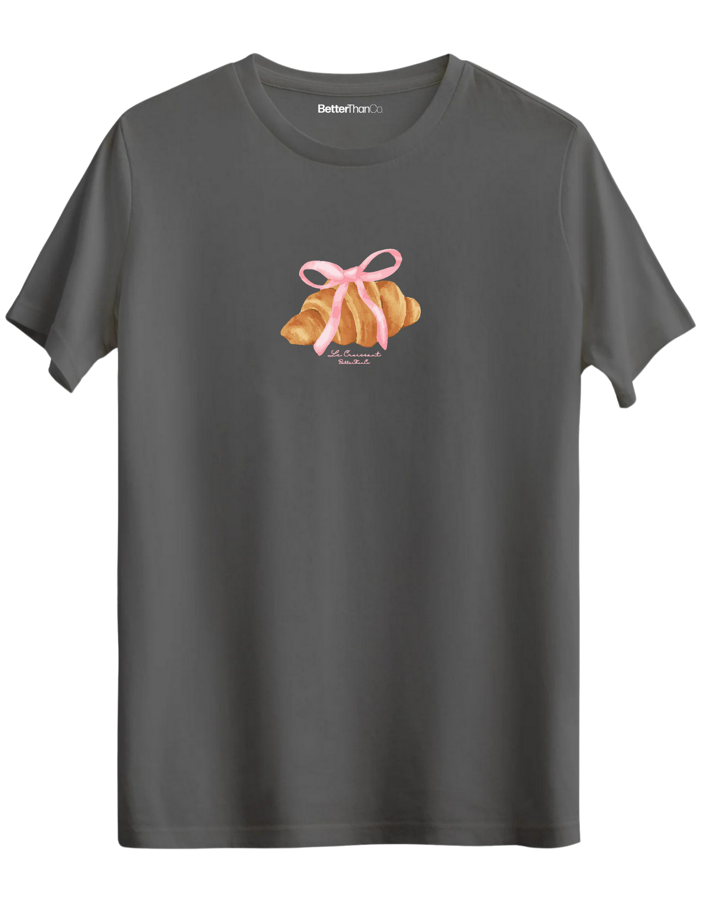 Kruvasan Baskılı Bisiklet Yaka Regular T-shirt