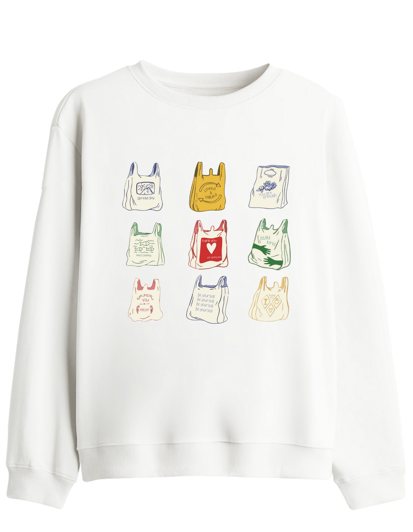 Bags Baskılı Bisiklet Yaka Sweatshirt