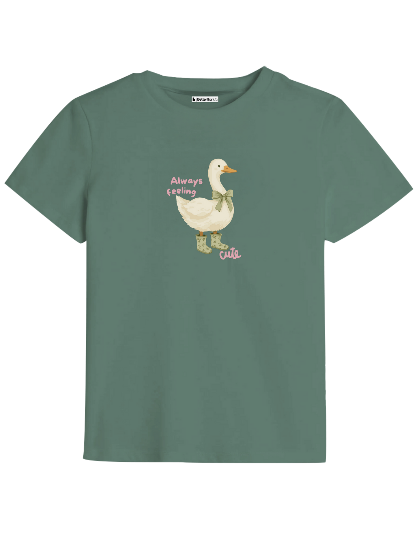 Feeling Cute Baskılı Bisiklet Yaka Çocuk t-shirt