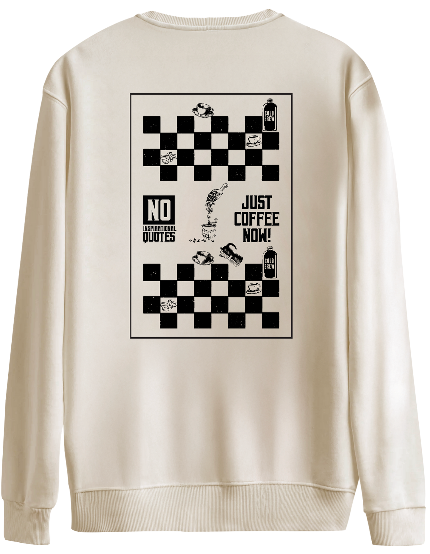 Just Coffee Baskılı Bisiklet Yaka Oversize Sweatshirt