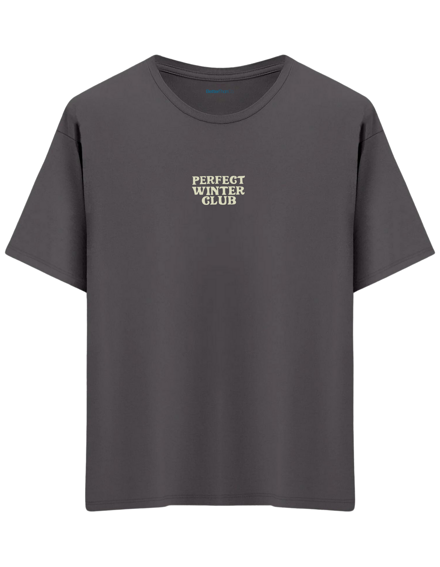 Winter Club Baskılı Bisiklet Yaka Oversize T-shirt