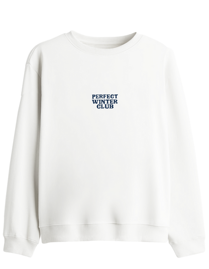 Winter Club Baskılı Bisiklet Yaka Sweatshirt