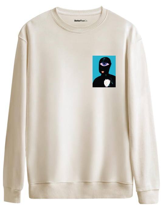 Oracle Eye Baskılı Bisiklet Yaka Oversize Sweatshirt