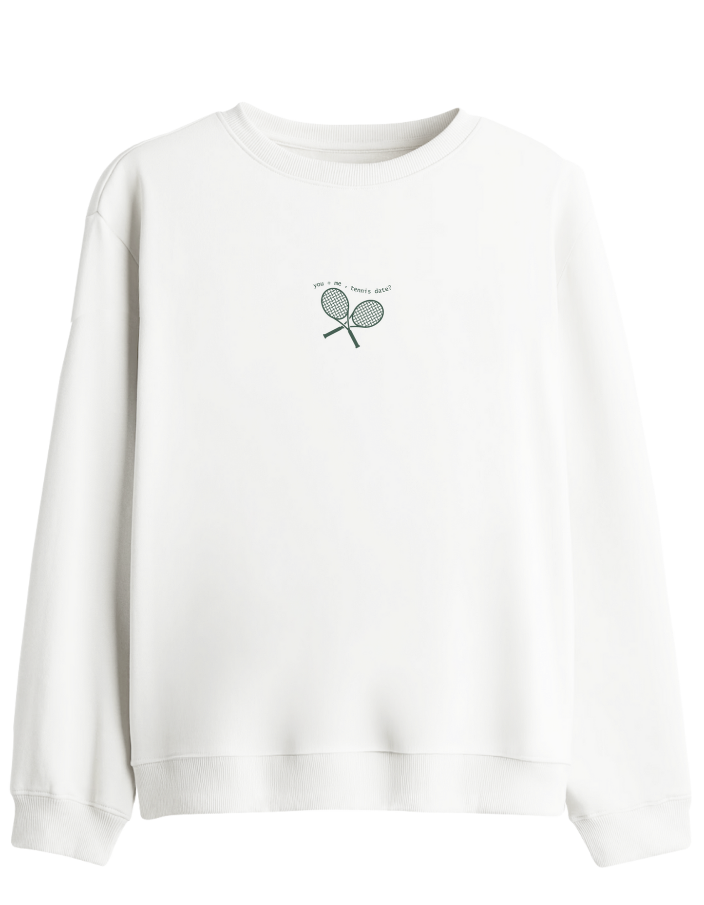 Tennis Date Baskılı Bisiklet Yaka Sweatshirt
