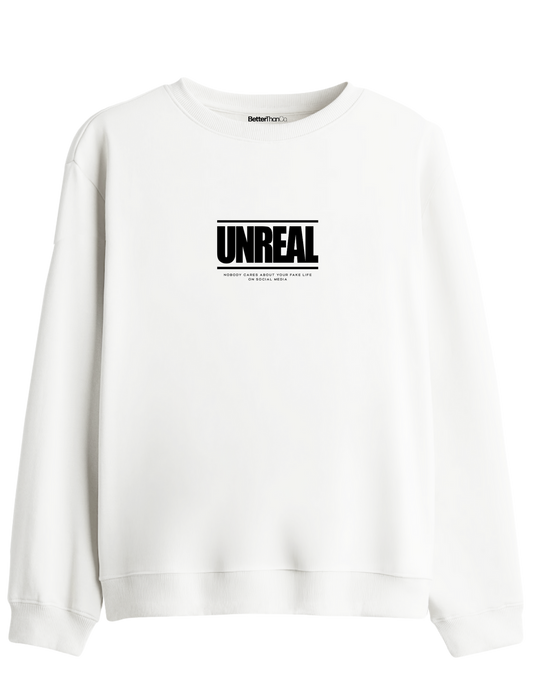 Unreal Baskılı Bisiklet Yaka Sweatshirt