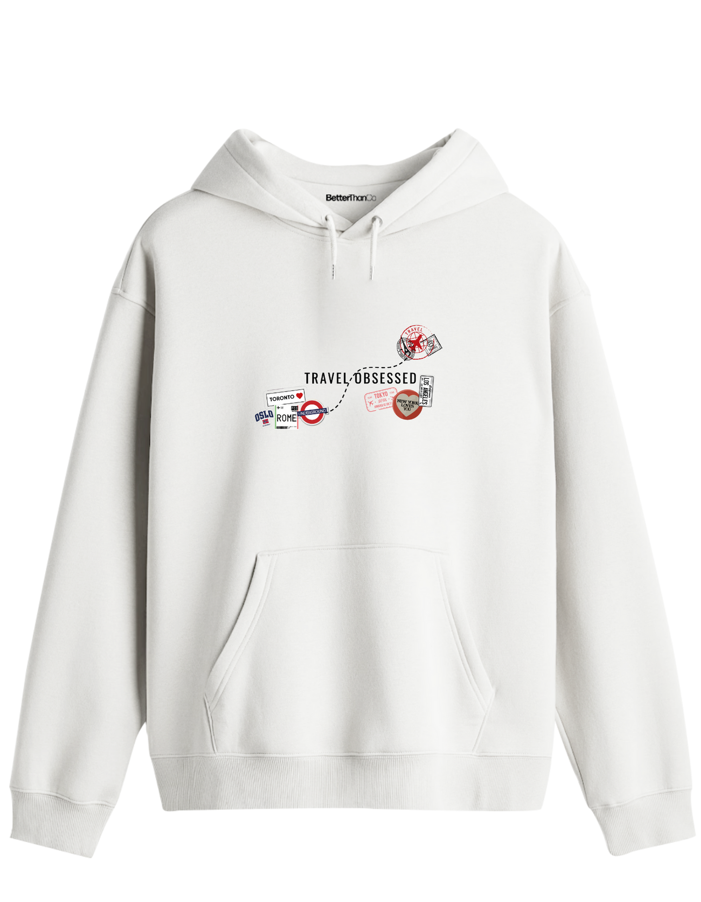 Travel Obsessed Baskılı Unisex Kapüşonlu Yaka Hoodie