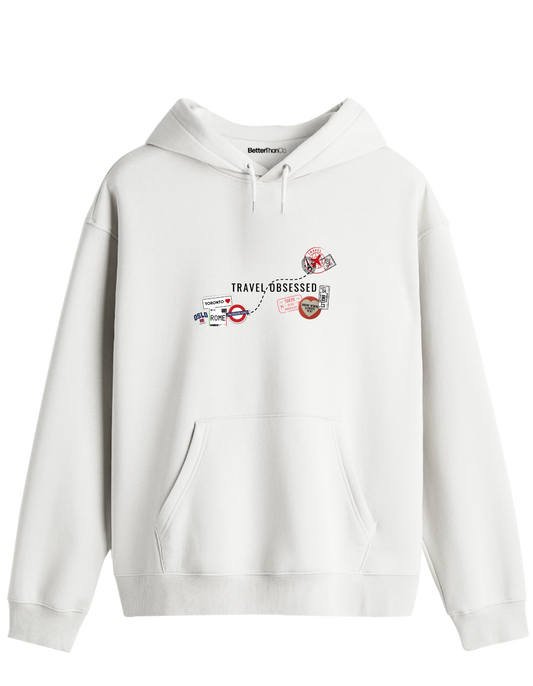 Travel Obsessed Baskılı Unisex Kapüşonlu Yaka Hoodie