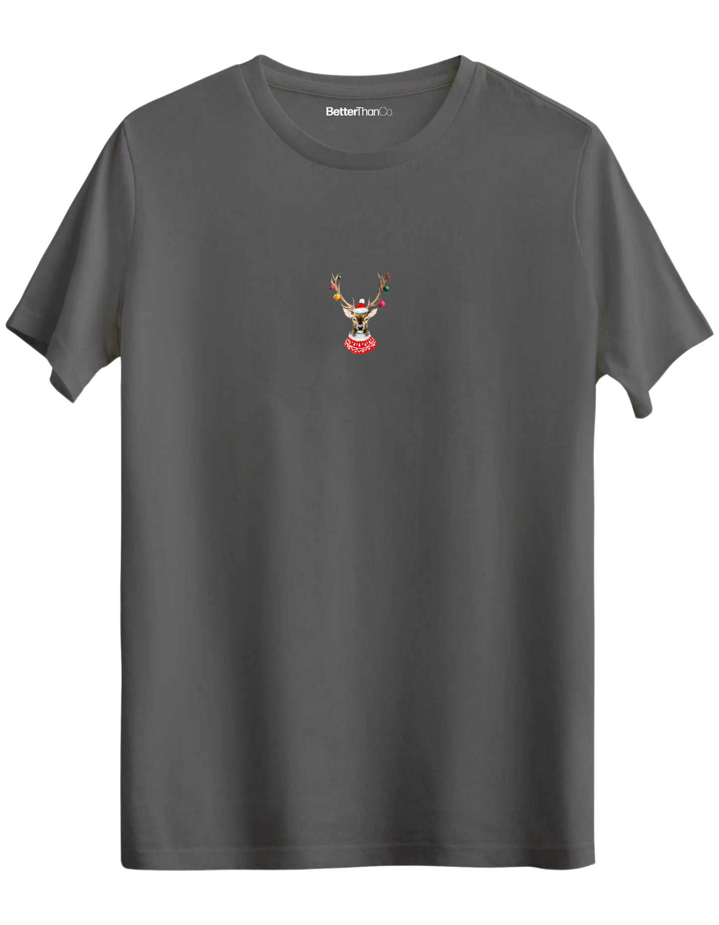 Reindeer Baskılı Bisiklet Yaka Regular T-shirt
