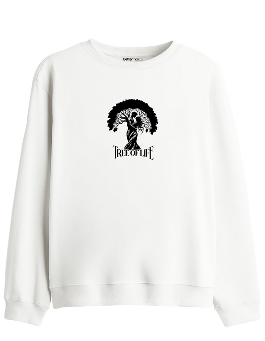 Tree Of Life Baskılı Bisiklet Yaka Sweatshirt