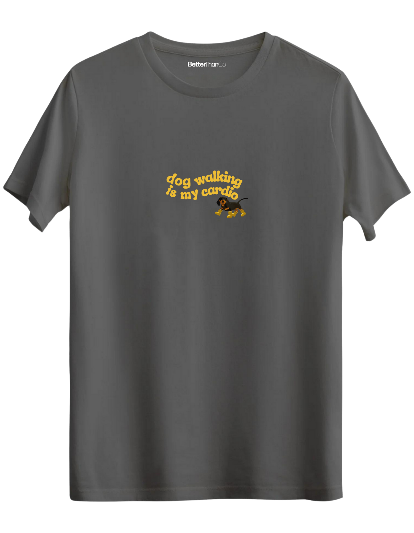 Dog Walking Baskılı Bisiklet Yaka Regular T-shirt