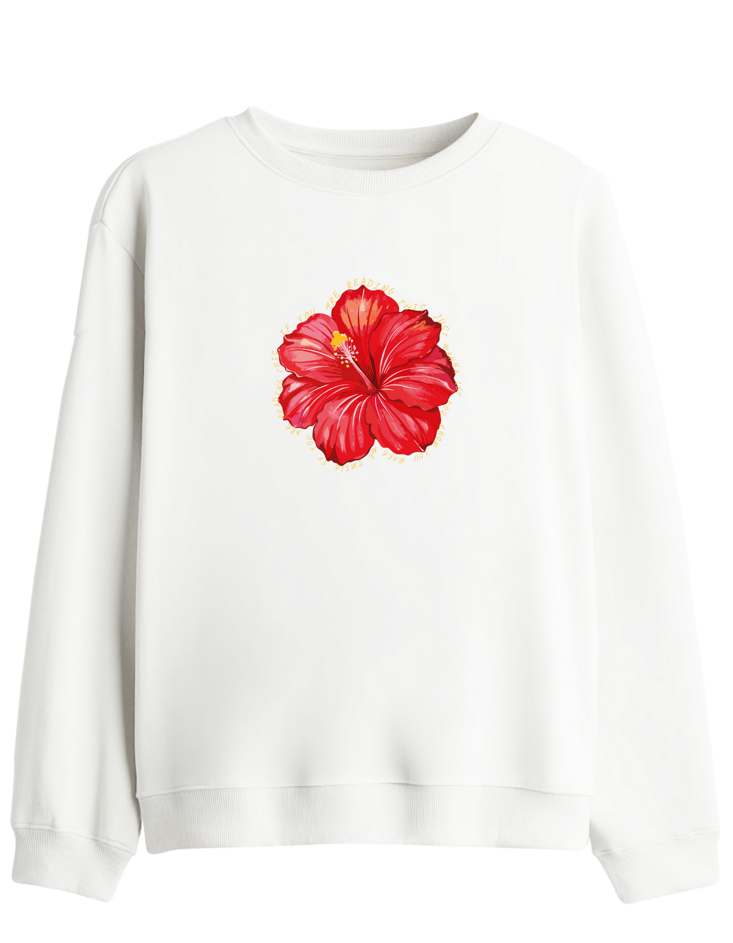 Garden Whisper Baskılı Bisiklet Yaka Sweatshirt