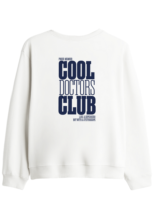 Cool Doctors Club Baskılı Bisiklet Yaka Sweatshirt
