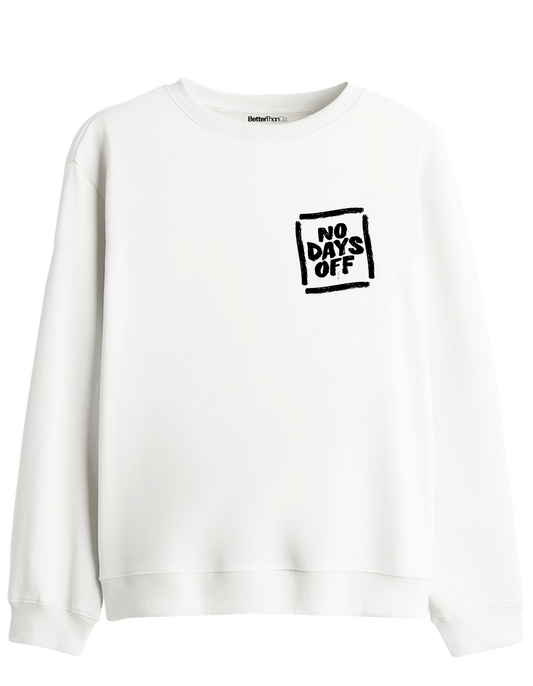 Day Off Baskılı Bisiklet Yaka Sweatshirt
