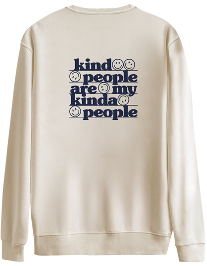 Be Kind Baskılı Bisiklet Yaka Oversize Sweatshirt