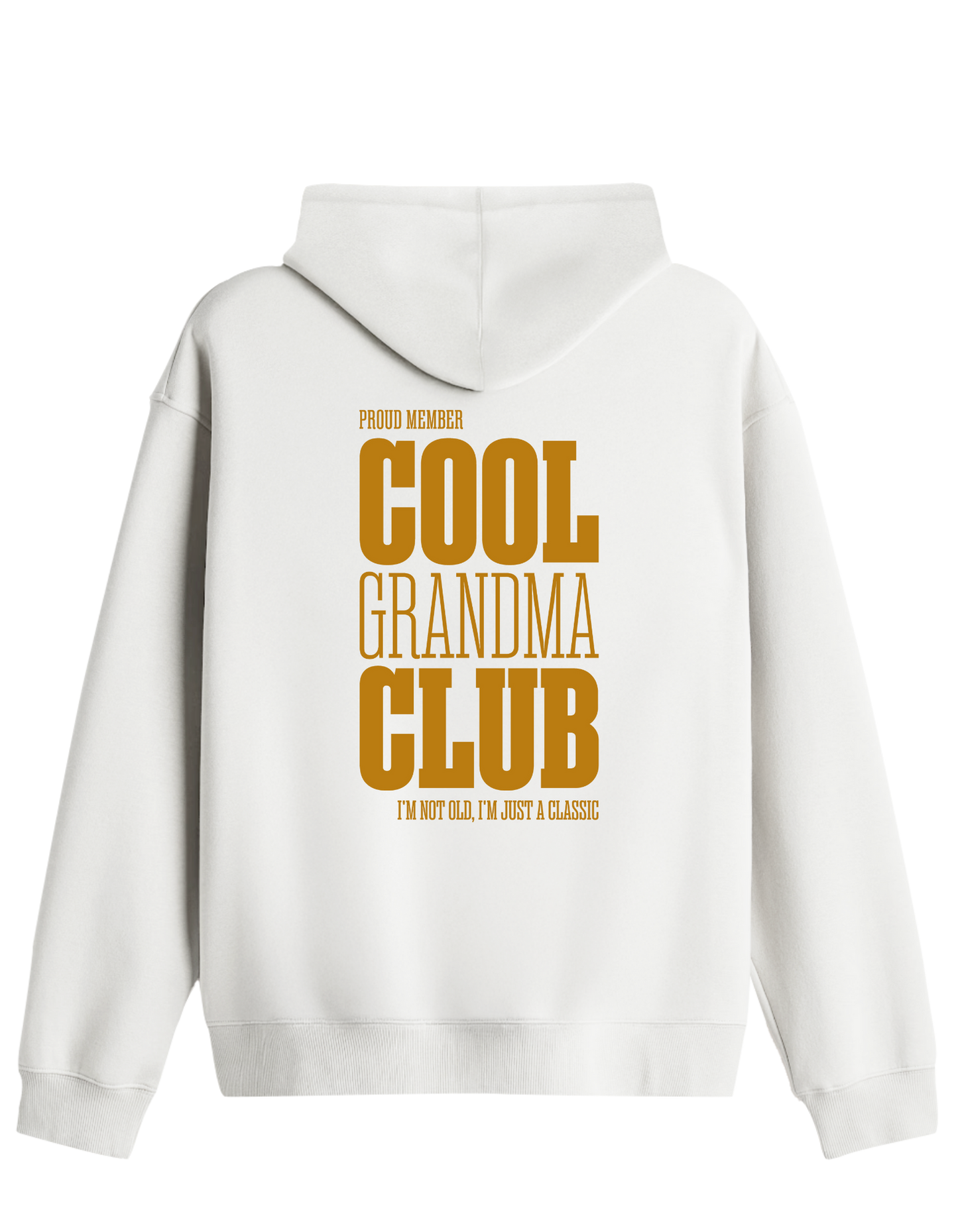 Cool Grandma Club Baskılı Unisex Kapüşonlu Yaka Hoodie